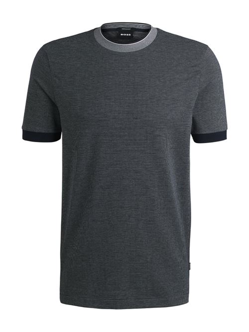 Cotton T-shirt with contrasting collar BOSS | 50536847 H-TESSLER 145 10271482.404